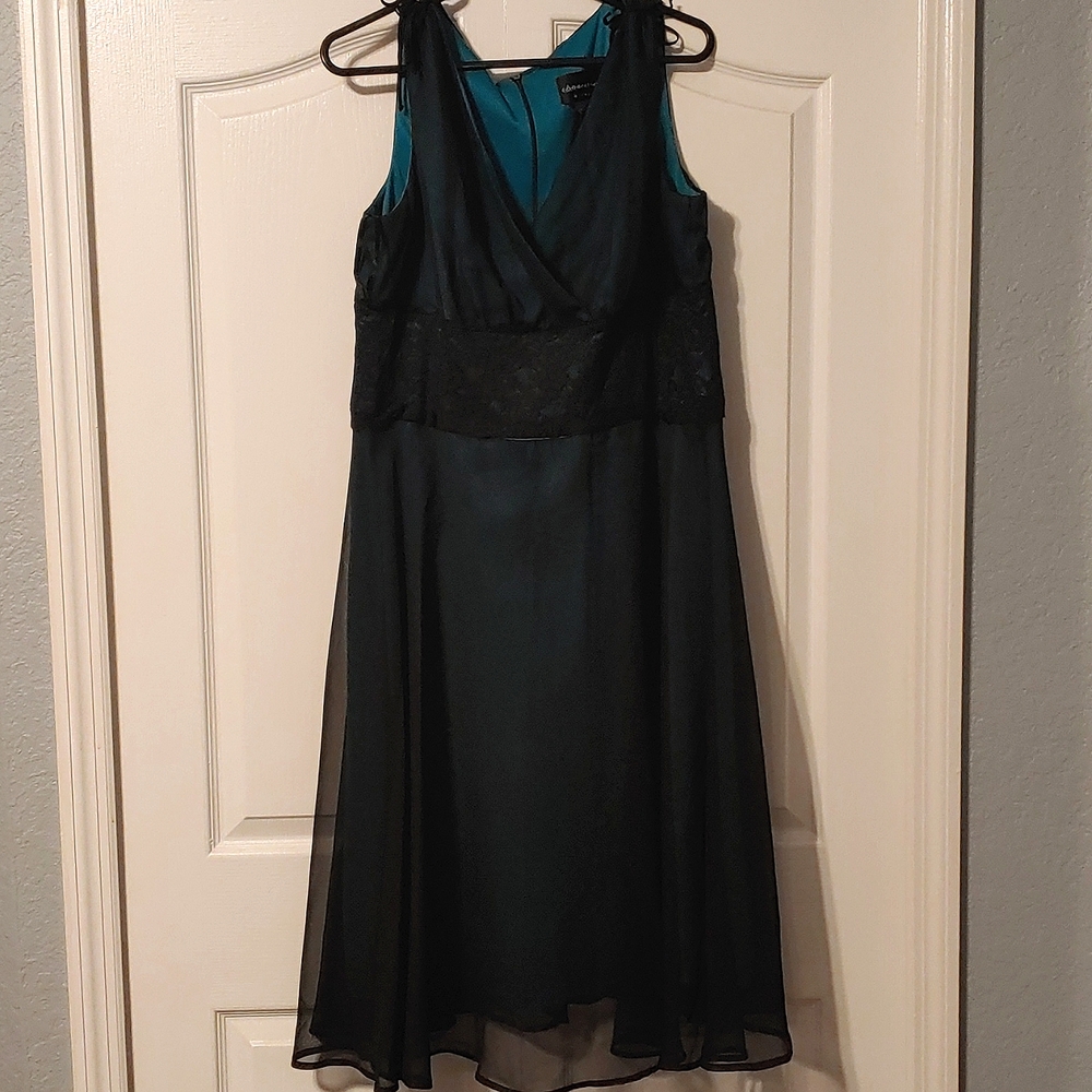 Black and Teal Cocktail Dress